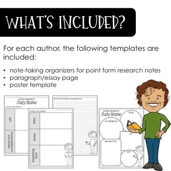 Image of Author Study Research Templates - Research Organizers and Posters