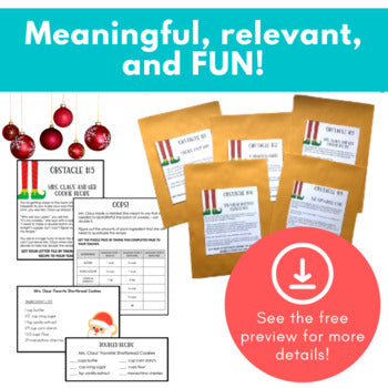 Image of Christmas Activities Bundle: Christmas Math Projects and Escape Room