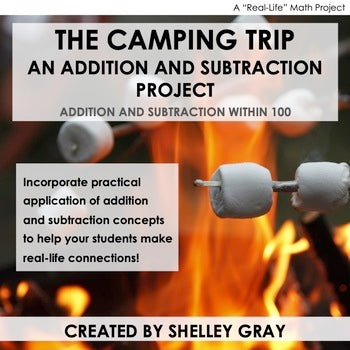 Main image for Math Project for Addition and Subtraction to 100 - Camping Theme