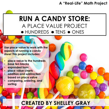 Main image for Place Value Math Project for 2nd and 3rd Grade - Run a Candy Store