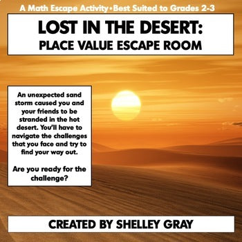 Main image for Place Value Escape Room Activity for 2nd and 3rd - Lost in the Desert