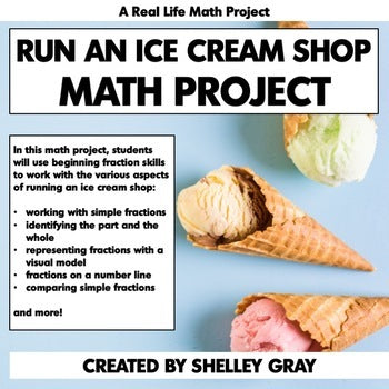Main image for Fraction Project for 3rd Grade - Real Life Math - Run an Ice Cream Shop