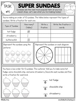 Image of Fraction Project for 3rd Grade - Real Life Math - Run an Ice Cream Shop
