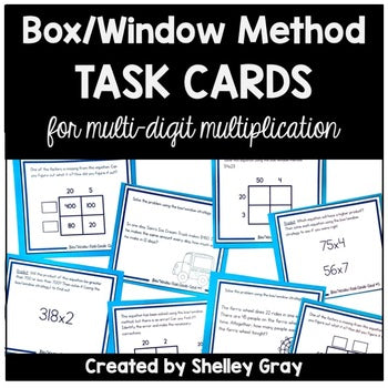 Multiplication Window Box or Window Method - Multi-Digit Multiplication Task Cards – Shelley ...