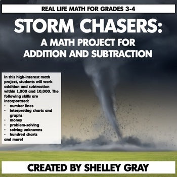 Main image for Addition and Subtraction to 10,000 Real Life Math Project - Storm Chasers 