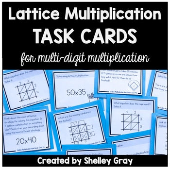 Main image for Lattice Multiplication - Multi-Digit Multiplication Task Cards