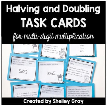 Main image for Halving and Doubling - Multi-Digit Multiplication Task Cards