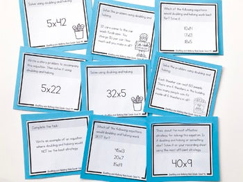 Image of Halving and Doubling - Multi-Digit Multiplication Task Cards