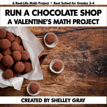 Main image for Valentine's Math Project for 3rd and 4th Grade - Run a Chocolate Shop