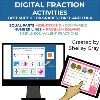 Main image for Digital Fraction Activities for 3rd and 4th Grade - Working with Fractions