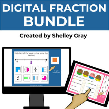 Main image for Digital Fraction BUNDLE for Grades 3-5 | Distance Learning