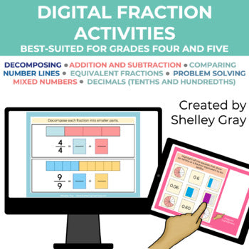 Main image for Digital Fraction Activities for 4th and 5th - Working with Fractions