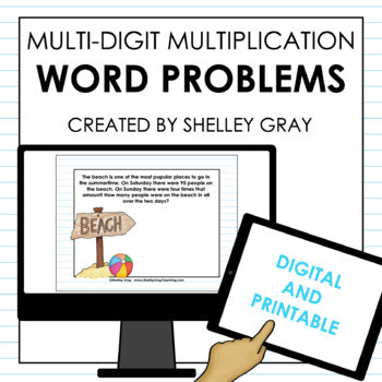 Main image for Multi-Digit Multiplication Problem-Solving Digital and Printable Activities