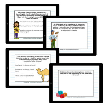 Image of Multi-Digit Multiplication Problem-Solving Digital and Printable Activities