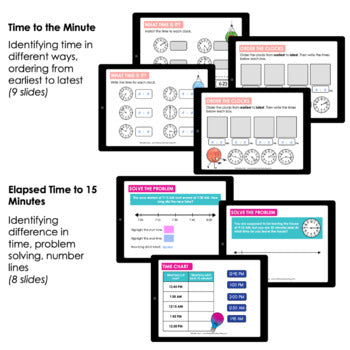 Image of Time and Elapsed Time Digital Activities - Time to the Minute