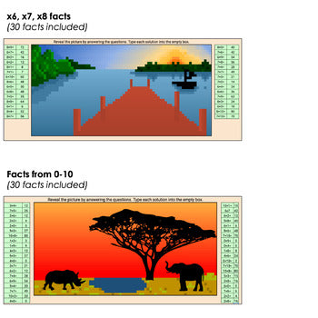 Image of Multiplication Mystery Pictures for Basic Facts - Self-Checking and DIGITAL