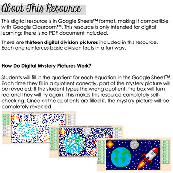 Image of Division Mystery Pictures for Basic Fact Practice - Self-Checking and DIGITAL