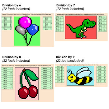 Image of Division Mystery Pictures for Basic Fact Practice - Self-Checking and DIGITAL
