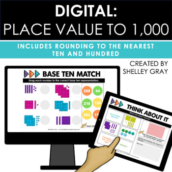 Main image for Place Value to 1,000 DIGITAL Includes Rounding to Nearest 10 and 100