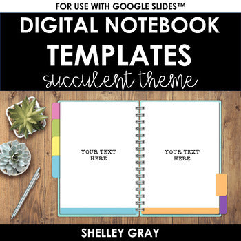 Main image for DIGITAL Notebook Templates: Succulent Theme | Personal/Classroom Use