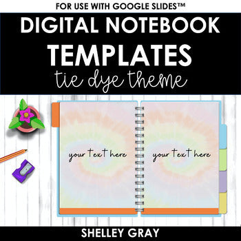 Main image for DIGITAL Notebook Templates: Tie Dye Theme | Personal/Classroom Use