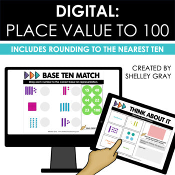 Main image for DIGITAL Place Value to 100: Includes rounding to the nearest ten