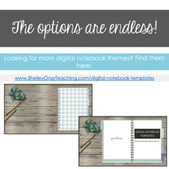 Image of DIGITAL Notebook Templates: Modern Farmhouse Theme | Commercial Use
