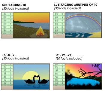 Image of Subtraction Within 100 DIGITAL Mystery Pictures