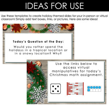 Image of Digital Christmas Themes Templates for Use With Google Slides™