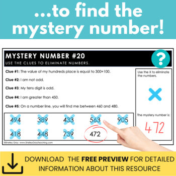Image of Math Vocabulary 3-Digit Mystery Numbers - Problem-Solving, Morning Work