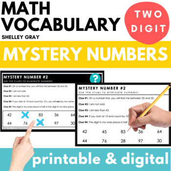 Main image for Math Vocabulary 2-Digit Mystery Numbers - Problem-Solving, Morning Work