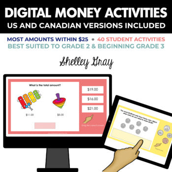Main image for Money Activities Up to $25 - DIGITAL PRACTICE - Includes US and Canadian Money 