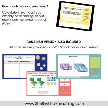 Image of Money Activities Up to $25 - DIGITAL PRACTICE - Includes US and Canadian Money 