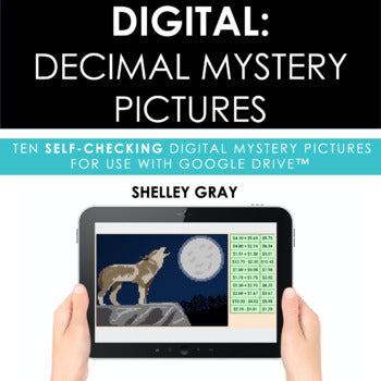 Main image for DIGITAL Decimal Mystery Pictures - Tenths Hundredths Add Subtract Round