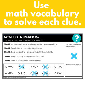 Image of Math Vocabulary 4-Digit Mystery Numbers - Problem-Solving, Morning Work