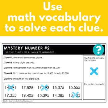 Image of Math Vocabulary 5-Digit Mystery Numbers - Problem-Solving, Morning Work