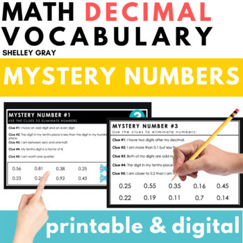 Main image for Decimal Vocabulary Math Mystery Numbers - Problem-Solving, Morning Work