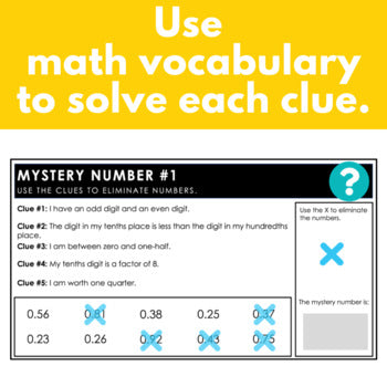 Image of Decimal Vocabulary Math Mystery Numbers - Problem-Solving, Morning Work