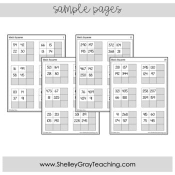 Image of Addition to 1,000 - Fun Self-Checking Math Squares for Addition Practice