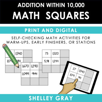 Main image for Addition to 10,000 - Fun Self-Checking Math Squares for Addition Practice