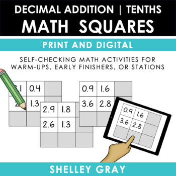 Main image for Adding Decimals - Tenths - Fun Self-Checking Math Squares for Addition
