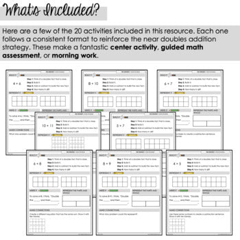 Image of Near Doubles Addition Strategy Math Mats - CRA Model