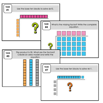 Image of Area Model for Basic Multiplication Facts | Using Base Ten Blocks