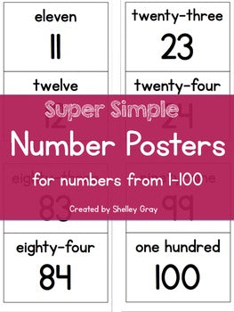 Main image for Number Posters For Numbers 1-100