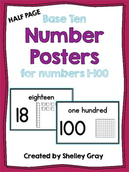 Main image for Base Ten Number Posters For Numbers from 0-100