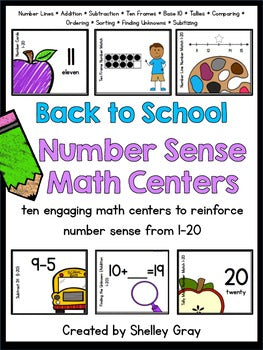Main image for Back-to-School Number Sense Math Centers for numbers 1-20