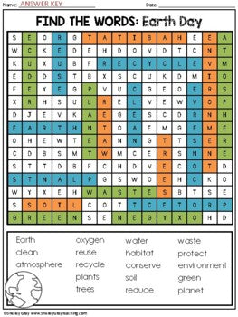 Image of FREE Earth Day Word Search Puzzle