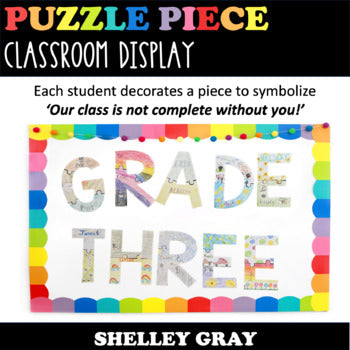 Main image for Back to School Puzzle Piece Classroom Display - First Day of School Activity
