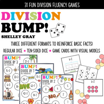 Main image for Division Bump Games - Fun Dividing Dice Games for Fact Fluency With Arrays