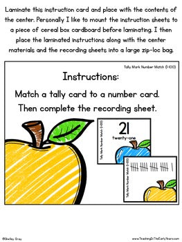 Image of Number Sense Math Centers For Numbers 1-100
